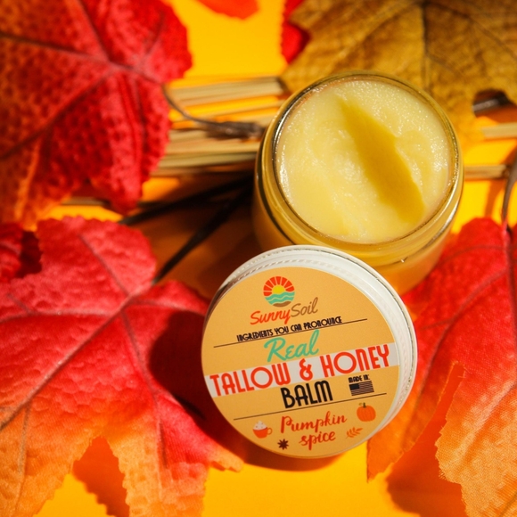 🍁 🍂 ☕ Pumpkin Spice Tallow Honey Balm By Sunny Soil ☀️ - Picture 6 of 7